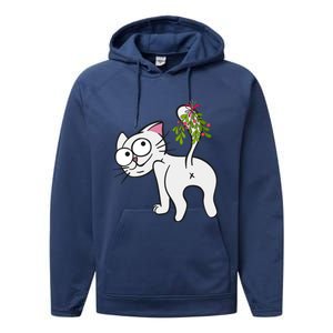 Funnychristmas Cat Mybuttmistletoe Meaningful Gift Performance Fleece Hoodie