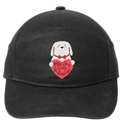 Funny Cute My Dog Is My Valentine 7-Panel Snapback Hat