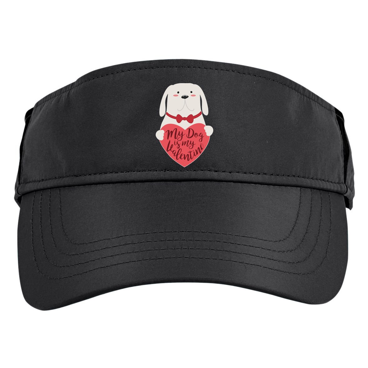Funny Cute My Dog Is My Valentine Adult Drive Performance Visor