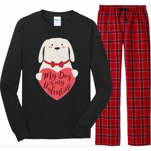 Funny Cute My Dog Is My Valentine Long Sleeve Pajama Set