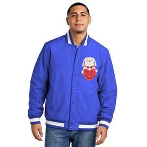 Funny Cute My Dog Is My Valentine Insulated Varsity Jacket