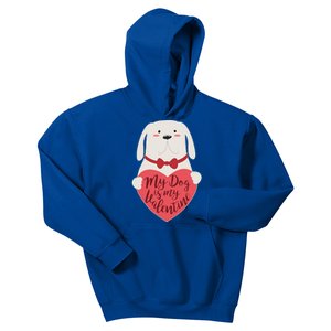 Funny Cute My Dog Is My Valentine Kids Hoodie