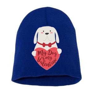 Funny Cute My Dog Is My Valentine Short Acrylic Beanie