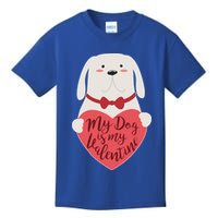 Funny Cute My Dog Is My Valentine Kids T-Shirt