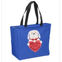 Funny Cute My Dog Is My Valentine Zip Tote Bag