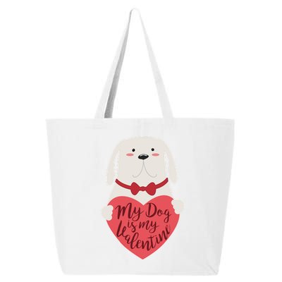 Funny Cute My Dog Is My Valentine 25L Jumbo Tote