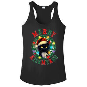 Funny Christmas Merry Kissmyass Moody Cat Coffee Ladies PosiCharge Competitor Racerback Tank