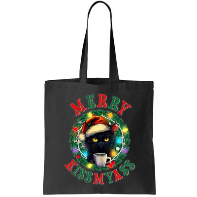 Funny Christmas Merry Kissmyass Moody Cat Coffee Bag