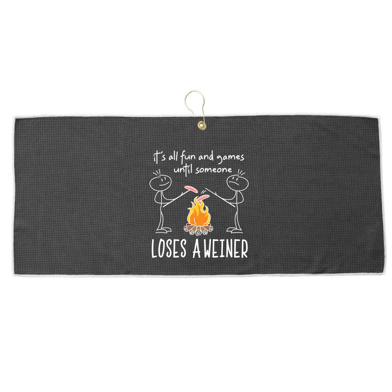 Funny Camping Mountains Outdoor Campfire Gift Large Microfiber Waffle Golf Towel