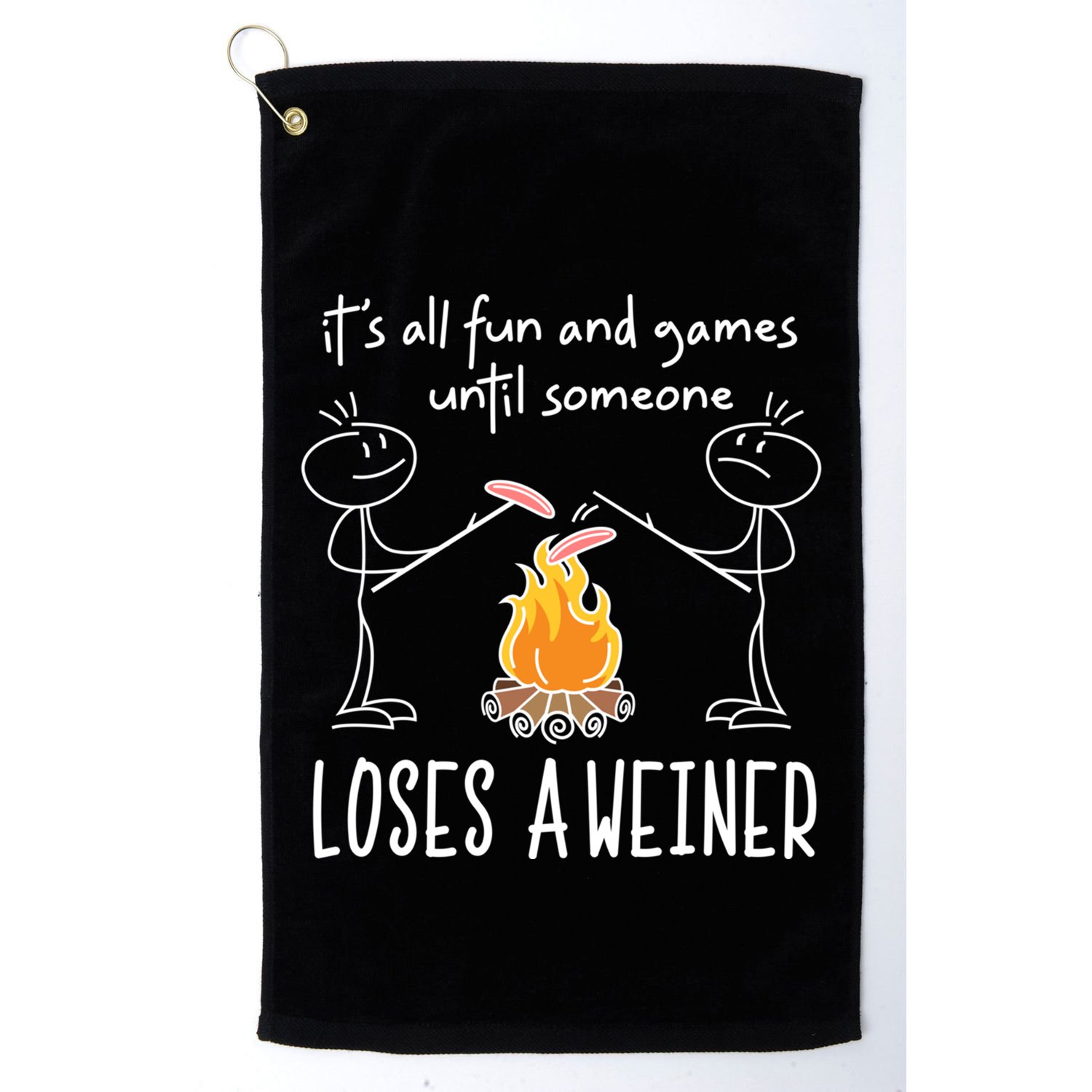 Funny Camping Mountains Outdoor Campfire Gift Golf Towel