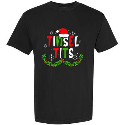 Funny Christmas Matching Couples Jingle Balls Tinsel Tits Garment-Dyed Heavyweight T-Shirt