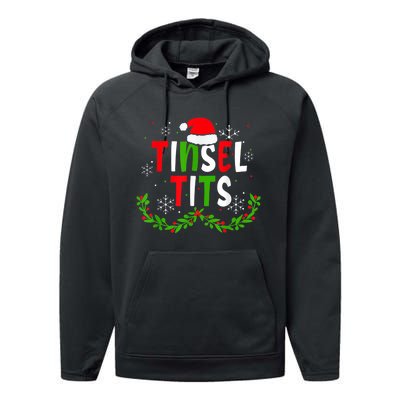 Funny Christmas Matching Couples Jingle Balls Tinsel Tits Performance Fleece Hoodie