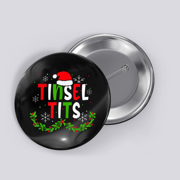 Funny Christmas Matching Couples Jingle Balls Tinsel Tits Button