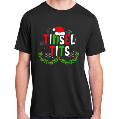 Funny Christmas Matching Couples Jingle Balls Tinsel Tits Adult ChromaSoft Performance T-Shirt