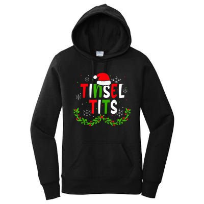 Funny Christmas Matching Couples Jingle Balls Tinsel Tits Women's Pullover Hoodie