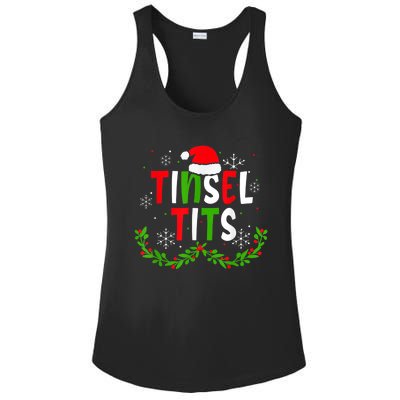 Funny Christmas Matching Couples Jingle Balls Tinsel Tits Ladies PosiCharge Competitor Racerback Tank