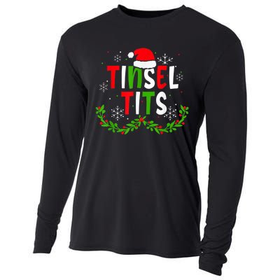 Funny Christmas Matching Couples Jingle Balls Tinsel Tits Cooling Performance Long Sleeve Crew