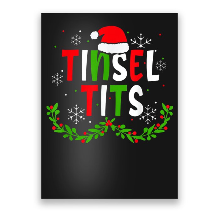 Funny Christmas Matching Couples Jingle Balls Tinsel Tits Poster