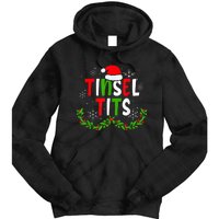 Funny Christmas Matching Couples Jingle Balls Tinsel Tits Tie Dye Hoodie