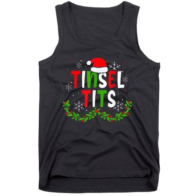 Funny Christmas Matching Couples Jingle Balls Tinsel Tits Tank Top