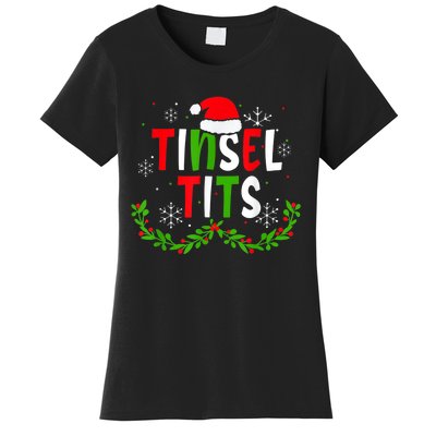 Funny Christmas Matching Couples Jingle Balls Tinsel Tits Women's T-Shirt