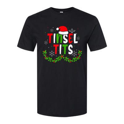 Funny Christmas Matching Couples Jingle Balls Tinsel Tits Softstyle CVC T-Shirt