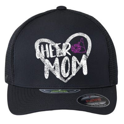 Funny Cheer Mom Heart Cheerleading Cheerleader Flexfit Unipanel Trucker Cap