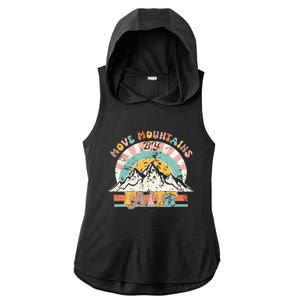 Faith Can Move Mountains Boho Christian Ladies PosiCharge Tri-Blend Wicking Draft Hoodie Tank