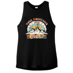 Faith Can Move Mountains Boho Christian Ladies PosiCharge Tri-Blend Wicking Tank