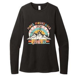 Faith Can Move Mountains Boho Christian Womens CVC Long Sleeve Shirt