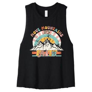 Faith Can Move Mountains Boho Christian Women's Racerback Cropped Tank