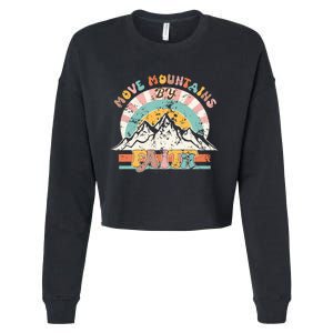 Faith Can Move Mountains Boho Christian Cropped Pullover Crew