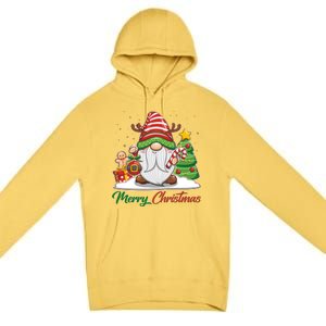 Funny Cute Merry Christmas Gnome Premium Pullover Hoodie