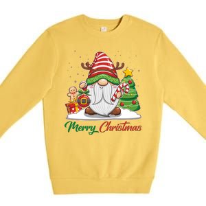 Funny Cute Merry Christmas Gnome Premium Crewneck Sweatshirt