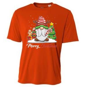 Funny Cute Merry Christmas Gnome Cooling Performance Crew T-Shirt