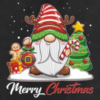 Funny Cute Merry Christmas Gnome 7 Panel Mesh Trucker Snapback Hat