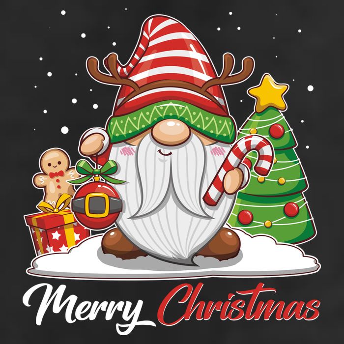 Funny Cute Merry Christmas Gnome 7 Panel Mesh Trucker Snapback Hat