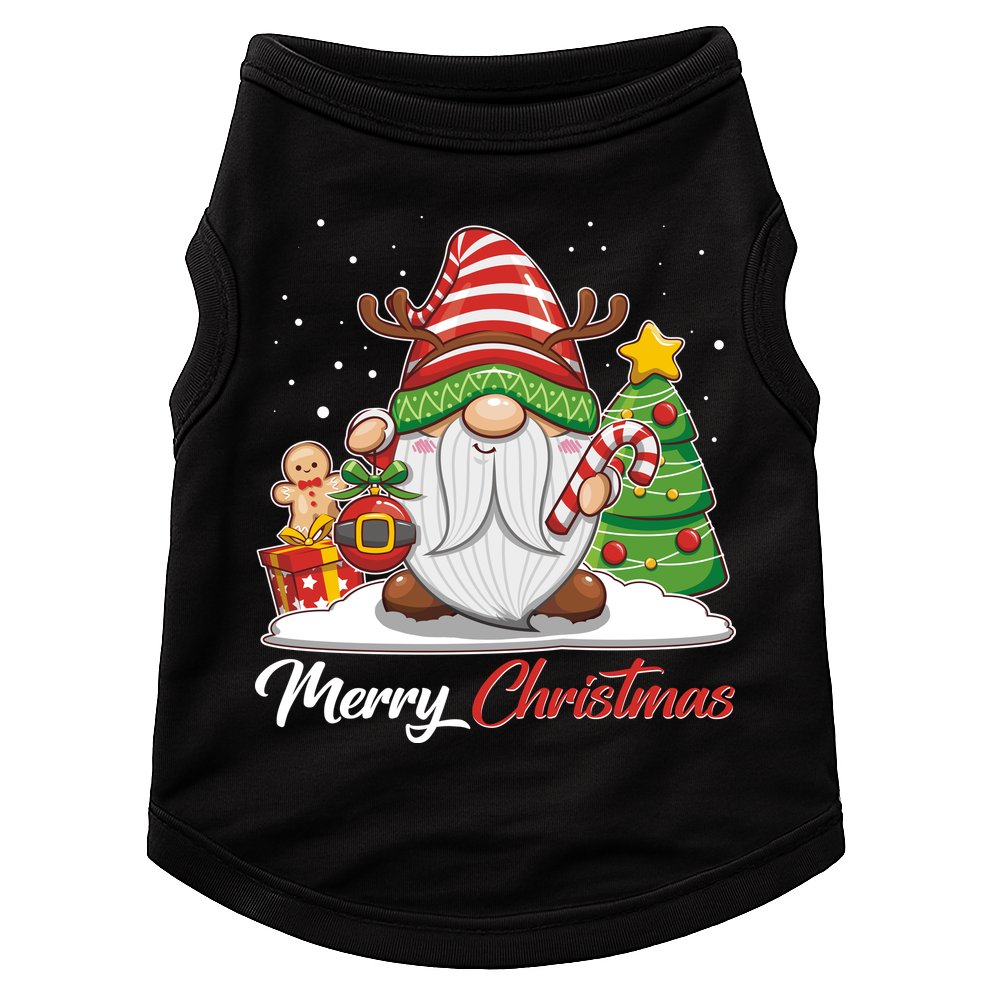 Funny Cute Merry Christmas Gnome Doggie Tank