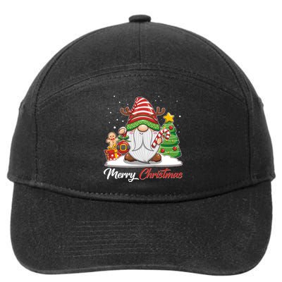 Funny Cute Merry Christmas Gnome 7-Panel Snapback Hat