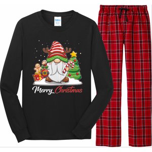 Funny Cute Merry Christmas Gnome Long Sleeve Pajama Set