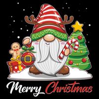 Funny Cute Merry Christmas Gnome Flat Bill Trucker Hat