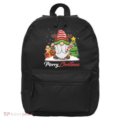 Funny Cute Merry Christmas Gnome 16 in Basic Backpack
