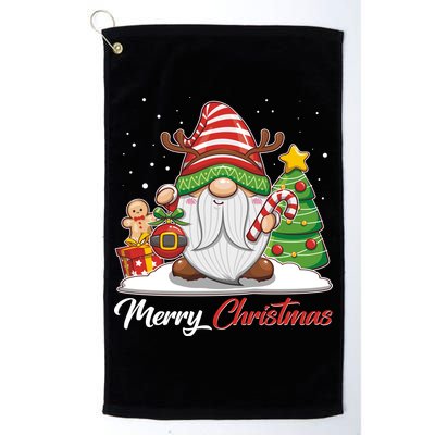 Funny Cute Merry Christmas Gnome Golf Towel