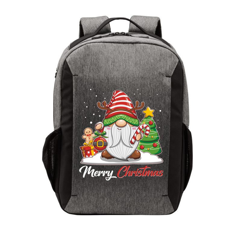 Funny Cute Merry Christmas Gnome Vector Backpack