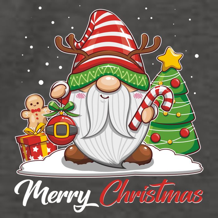 Funny Cute Merry Christmas Gnome Vector Backpack