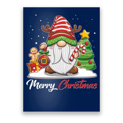 Funny Cute Merry Christmas Gnome Poster