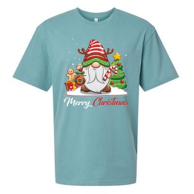 Funny Cute Merry Christmas Gnome Sueded Cloud Jersey T-Shirt