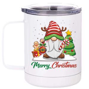 Funny Cute Merry Christmas Gnome 12 oz Stainless Steel Tumbler Cup