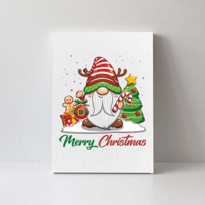 Funny Cute Merry Christmas Gnome Canvas