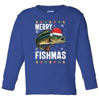 Fishing Christmas Merry Fishmas Sweater Santa Claus Fishers Cute Gift Toddler Long Sleeve Shirt